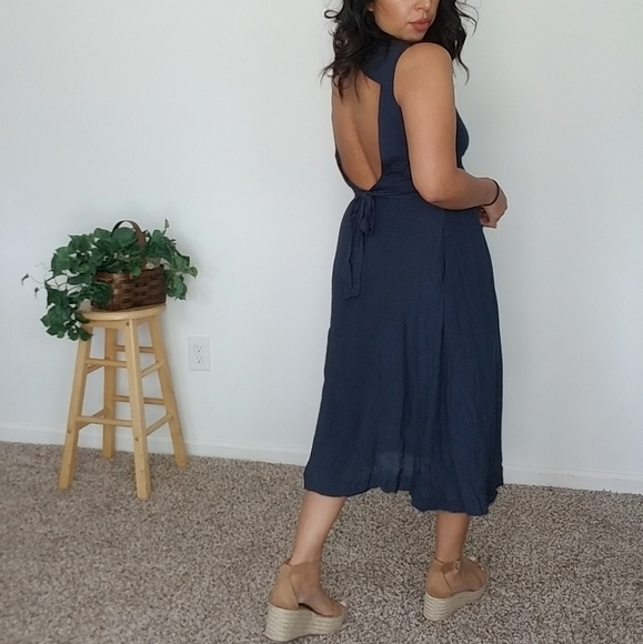 NIGHTINGALE NAVY BLUE CUTOUT DRESS - Picture 4 of 8